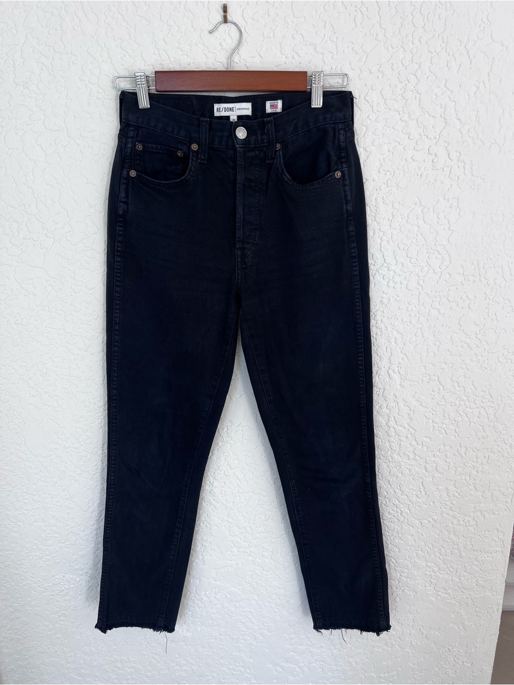 Re/Done Woman’s Black Straight Ankle Jeans